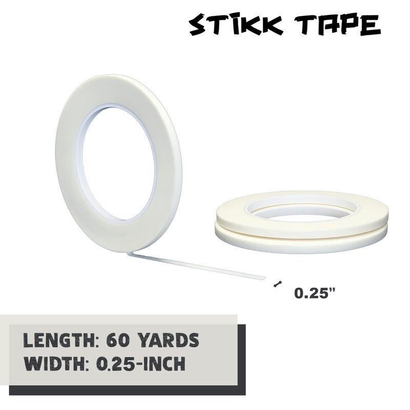 STIKK Painters Tape - 3pk White Painter Tape - 1/4 inch x 60 Yards - Paint Tape for Painting, Edges, Trim, Ceilings - Masking Tape for DIY Paint Projects - Residue-Free Painting Tape - Image 2